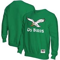 Men's Mitchell & Ness Kelly Green Philadelphia Eagles Go Birds Pullover Sweatshirt