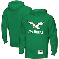 Men's Mitchell & Ness Kelly Green Philadelphia Eagles Go Birds Pullover Hoodie