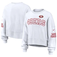 Women's Nike White San Francisco 49ers Oversized Long Sleeve Cropped Sweatshirt