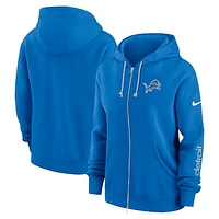 Women's Nike Blue Detroit Lions Phoenix Hoodie Full-Zip Sweatshirt