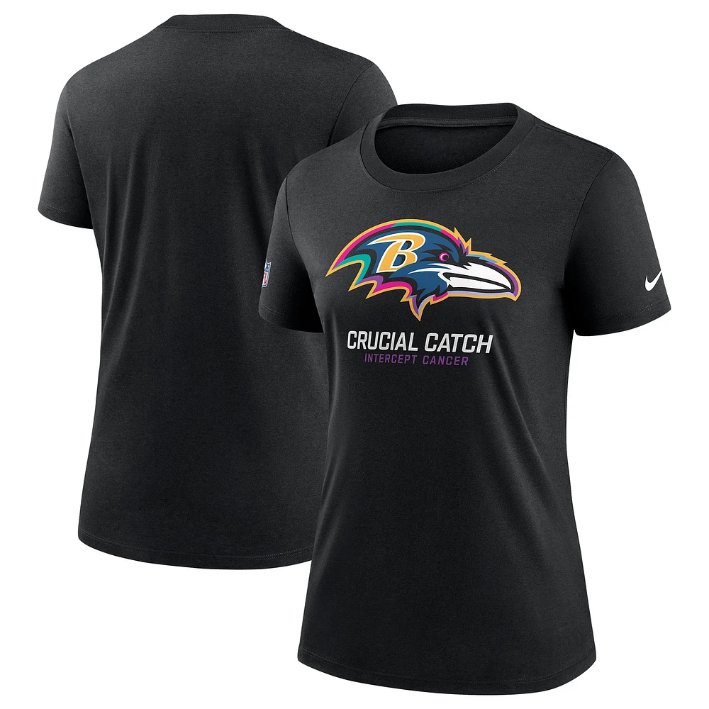 Women's Nike Black Baltimore Ravens 2024 NFL Crucial Catch Tri-Blend T-Shirt