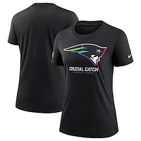 Women's Nike  Black New England Patriots 2024 NFL Crucial Catch Tri-Blend T-Shirt