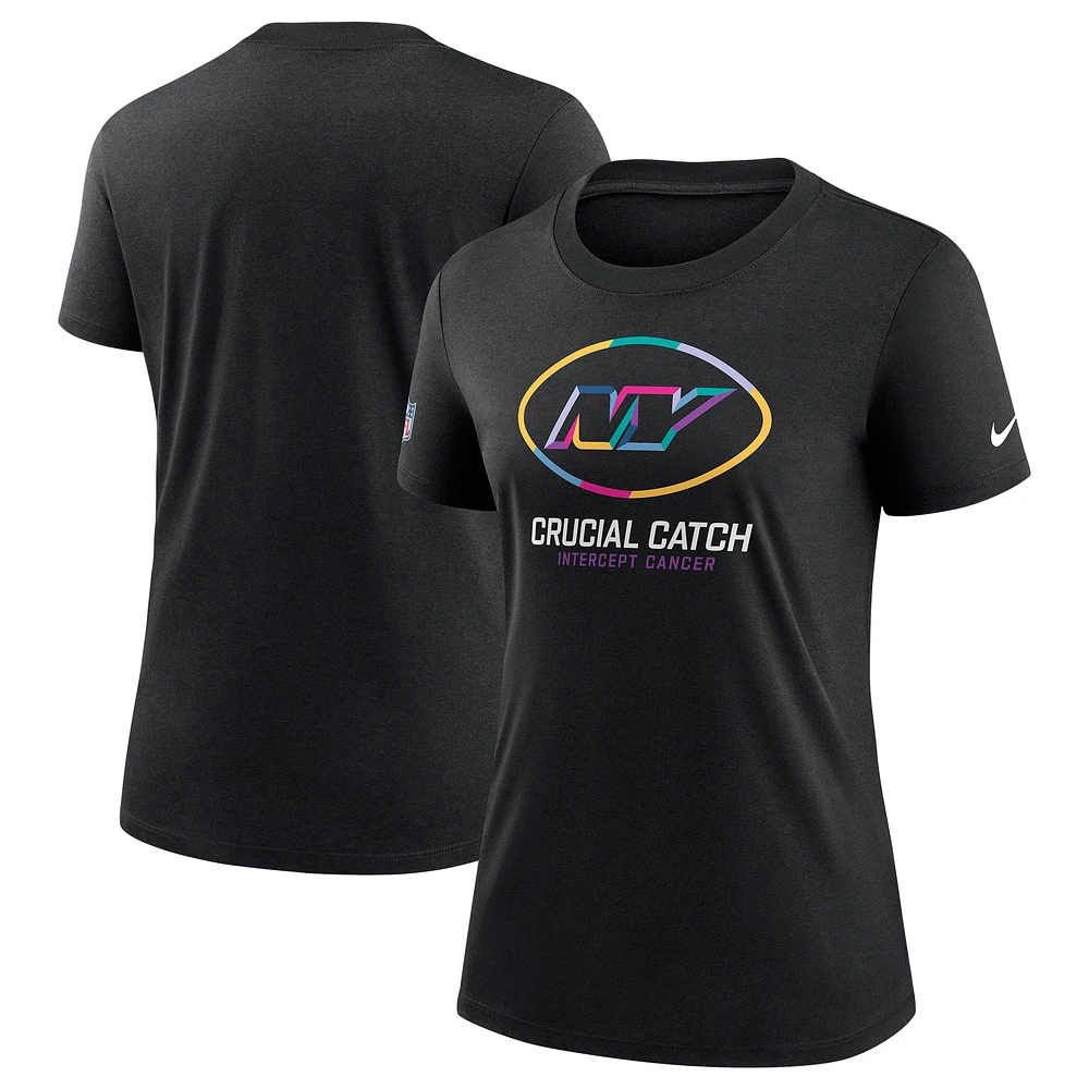 Women's Nike  Black New York Jets 2024 NFL Crucial Catch Tri-Blend T-Shirt