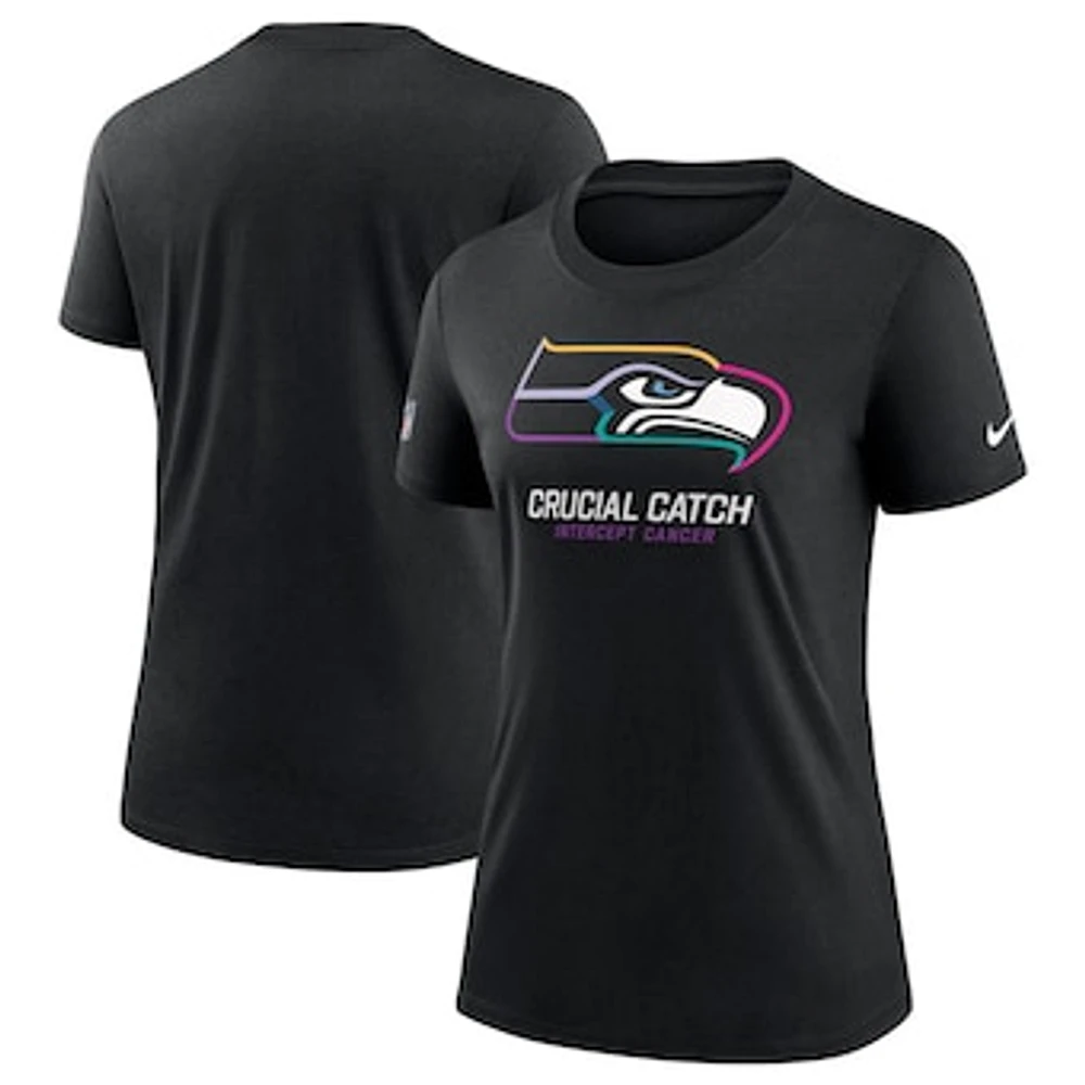 Women's Nike  Black Seattle Seahawks 2024 NFL Crucial Catch Tri-Blend T-Shirt