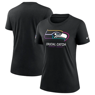 Women's Nike  Black Seattle Seahawks 2024 NFL Crucial Catch Tri-Blend T-Shirt