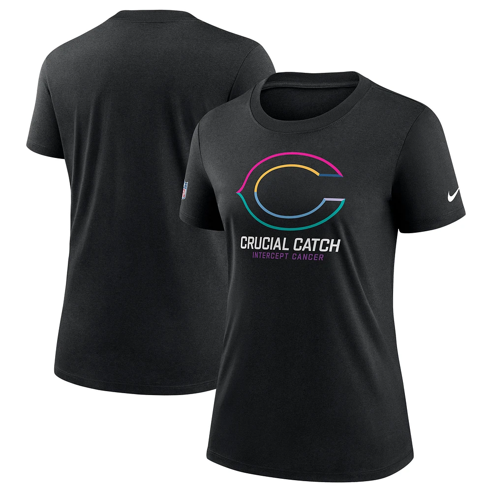 Women's Nike  Black Chicago Bears 2024 NFL Crucial Catch Tri-Blend T-Shirt