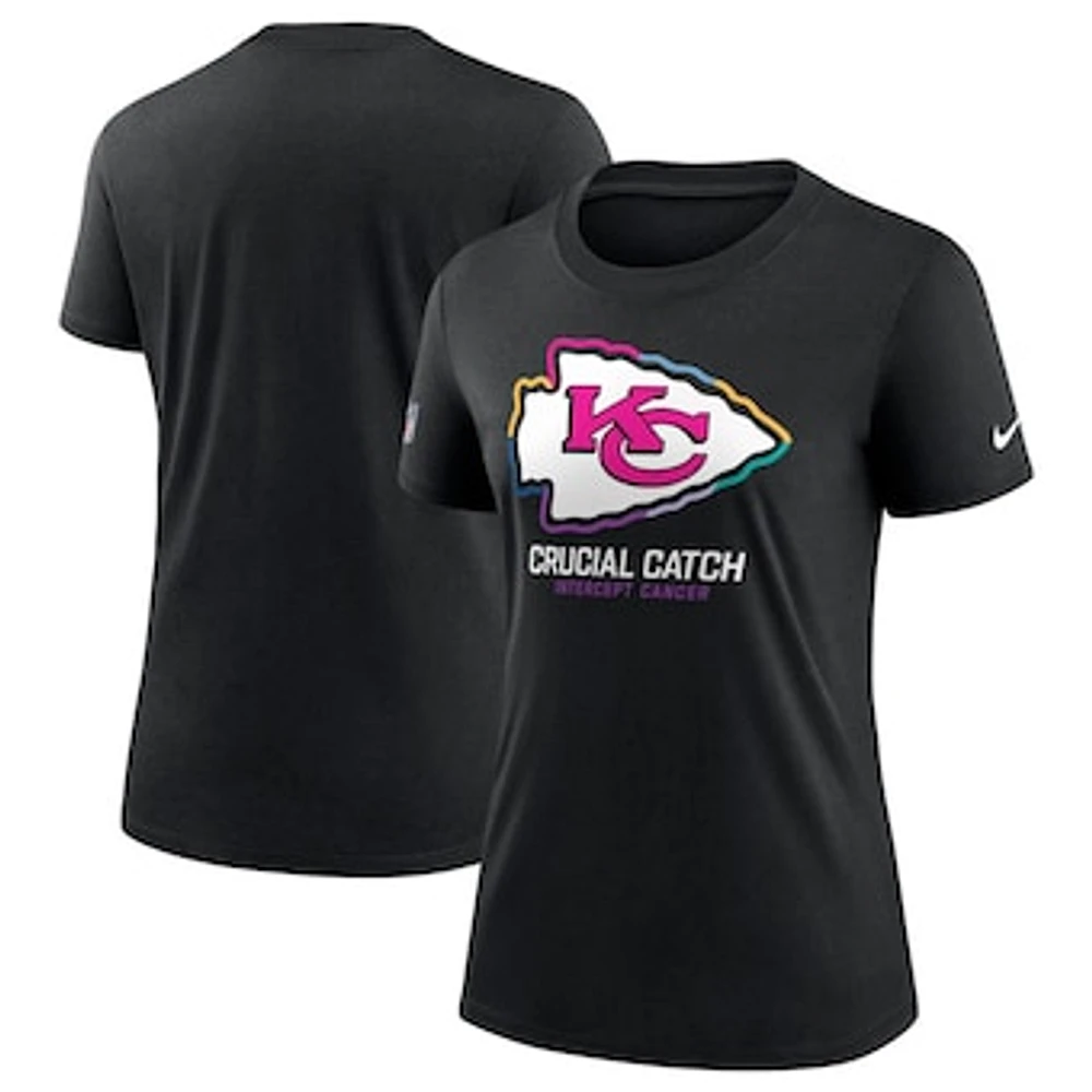 Women's Nike  Black Kansas City Chiefs 2024 NFL Crucial Catch Tri-Blend T-Shirt