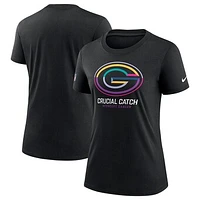 Women's Nike  Black Green Bay Packers 2024 NFL Crucial Catch Tri-Blend T-Shirt