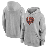 Women's Nike Heather Gray Chicago Bears Club Fleece Pullover Hoodie