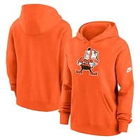 Women's Nike Orange Cleveland Browns Club Fleece Pullover Hoodie