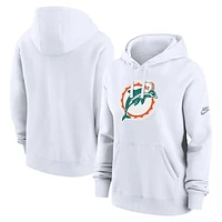 Women's Nike White Miami Dolphins Club Fleece Pullover Hoodie