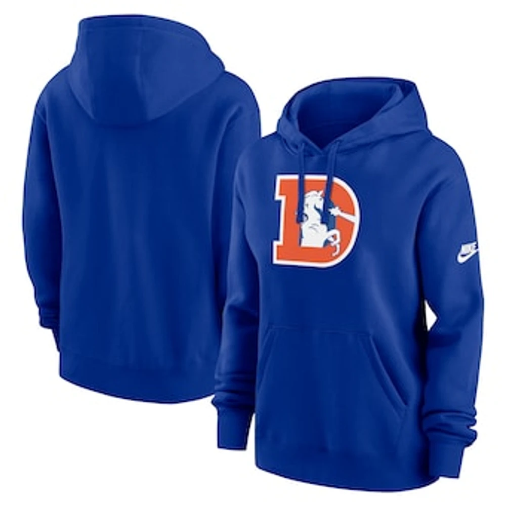 Women's Nike Royal Denver Broncos Club Fleece Pullover Hoodie