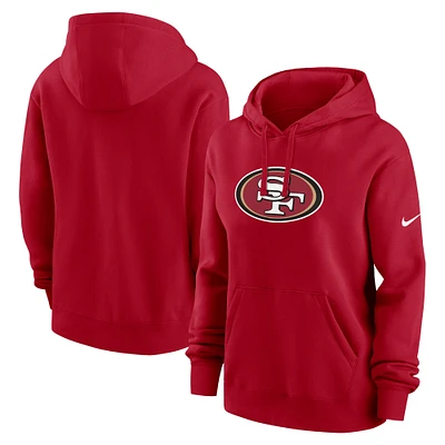 Women's Nike Scarlet San Francisco 49ers Club Fleece Pullover Hoodie