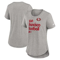 Women's Nike  Heather Gray San Francisco 49ers Fashion Tri-Blend T-Shirt