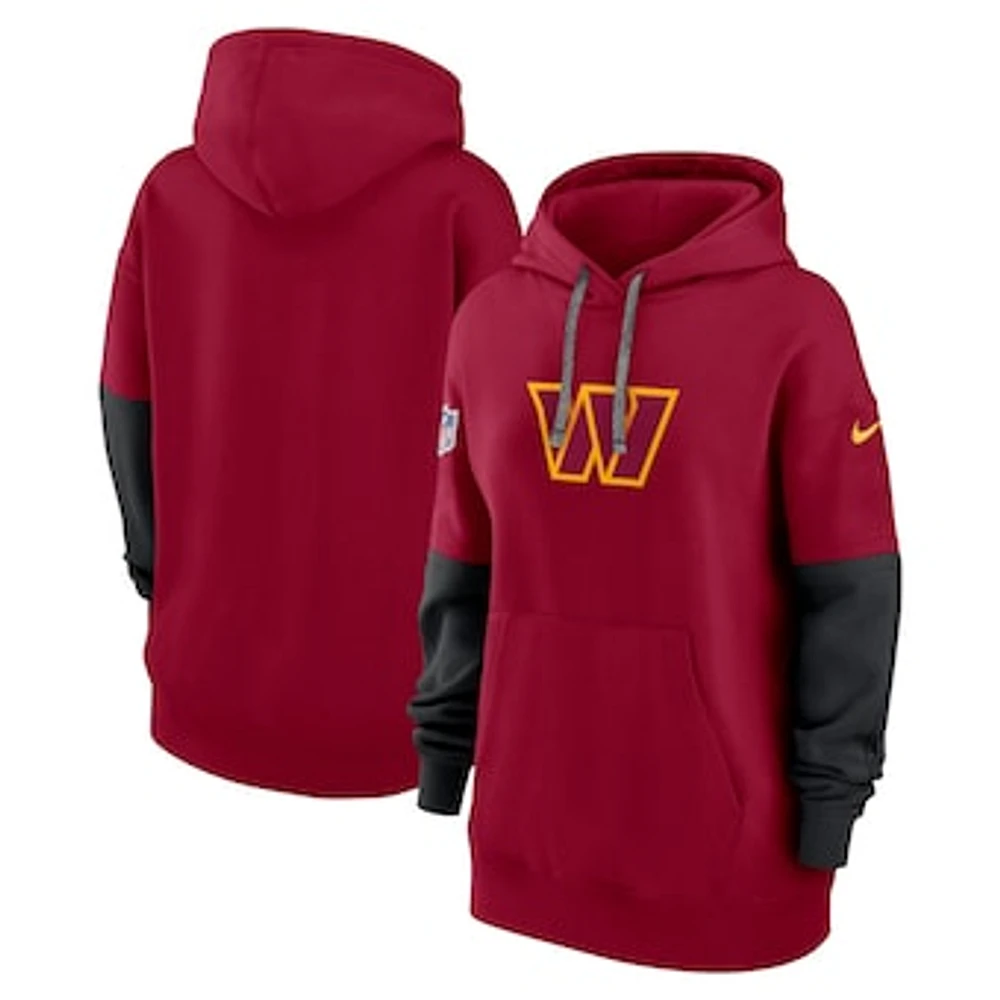 Women's Nike Burgundy Washington Commanders 2024 Sideline Essential Fleece Pullover Hoodie