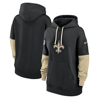 Women's Nike Black New Orleans Saints 2024 Sideline Essential Fleece Pullover Hoodie