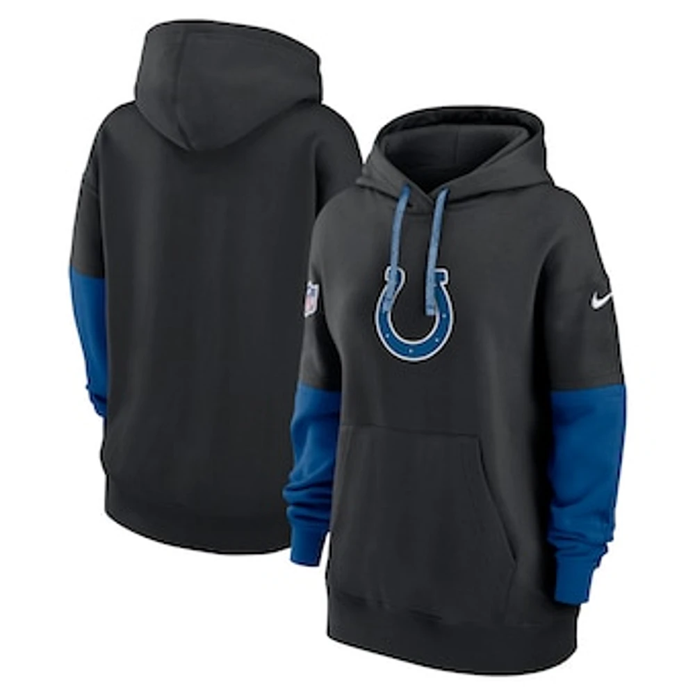 Women's Nike Black Indianapolis Colts 2024 Sideline Essential Fleece Pullover Hoodie