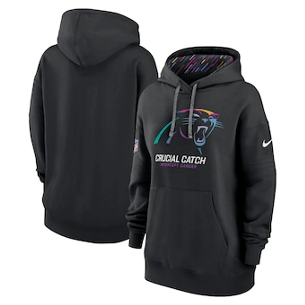 Women's Nike  Black Carolina Panthers 2024 NFL Crucial Catch Club Pullover Hoodie