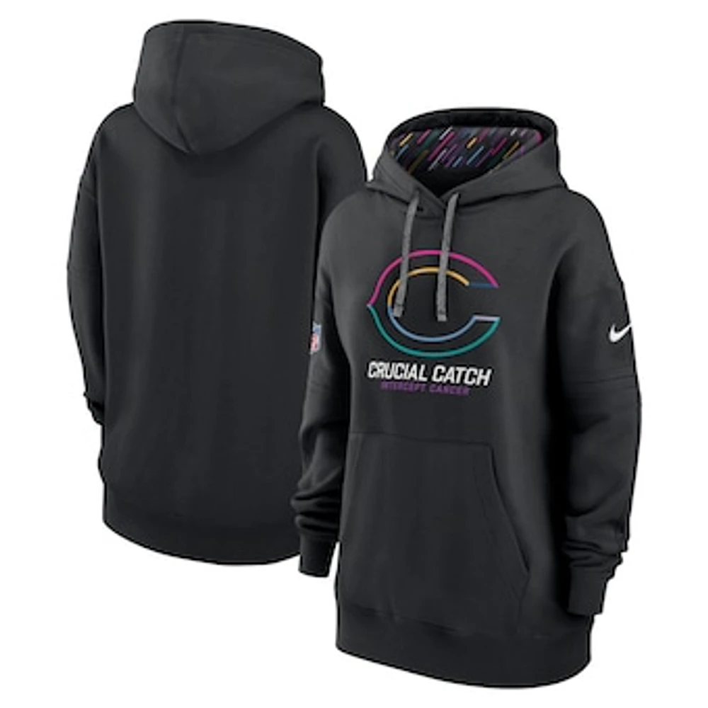 Women's Nike  Black Chicago Bears 2024 NFL Crucial Catch Club Pullover Hoodie