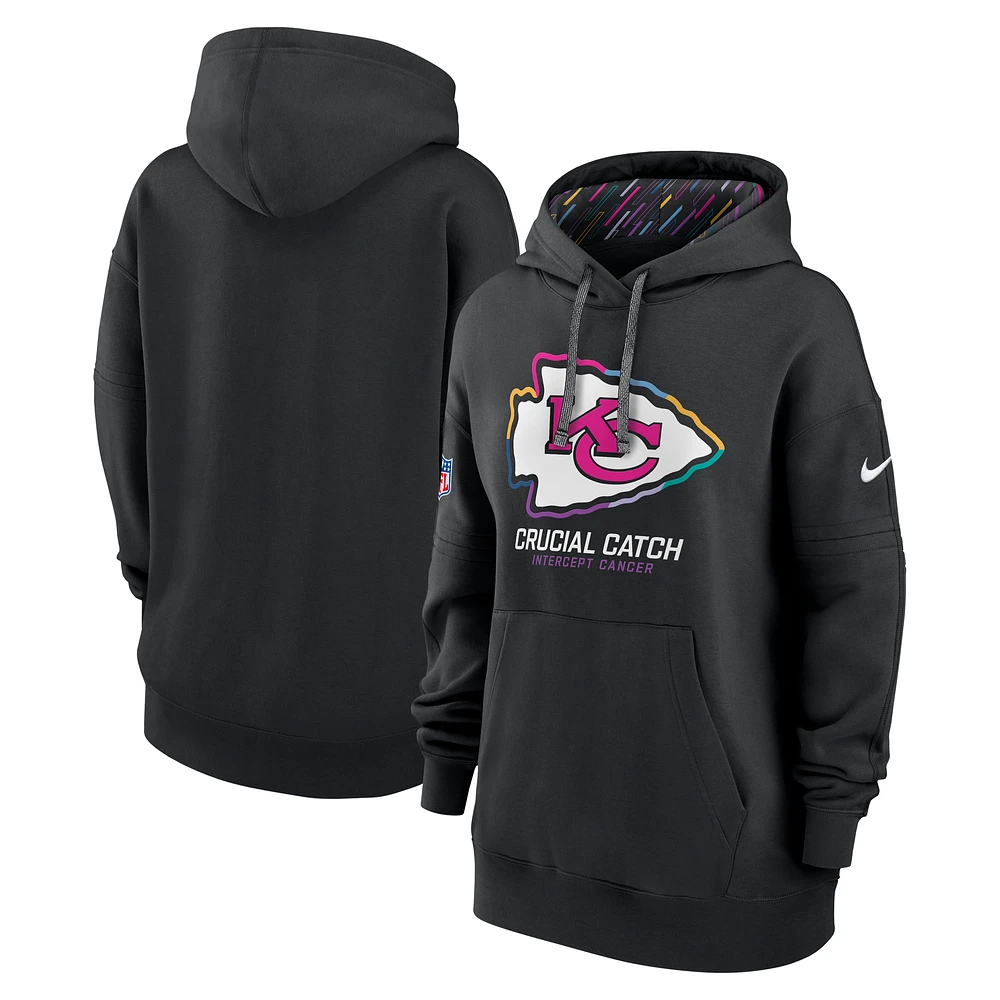 Women's Nike  Black Kansas City Chiefs 2024 NFL Crucial Catch Club Pullover Hoodie