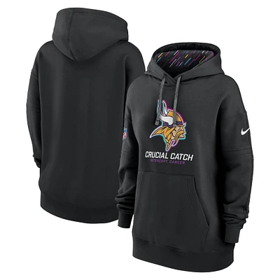 Women's Nike  Black Minnesota Vikings 2024 NFL Crucial Catch Club Pullover Hoodie