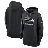 Women's Nike  Black Seattle Seahawks 2024 NFL Crucial Catch Club Pullover Hoodie