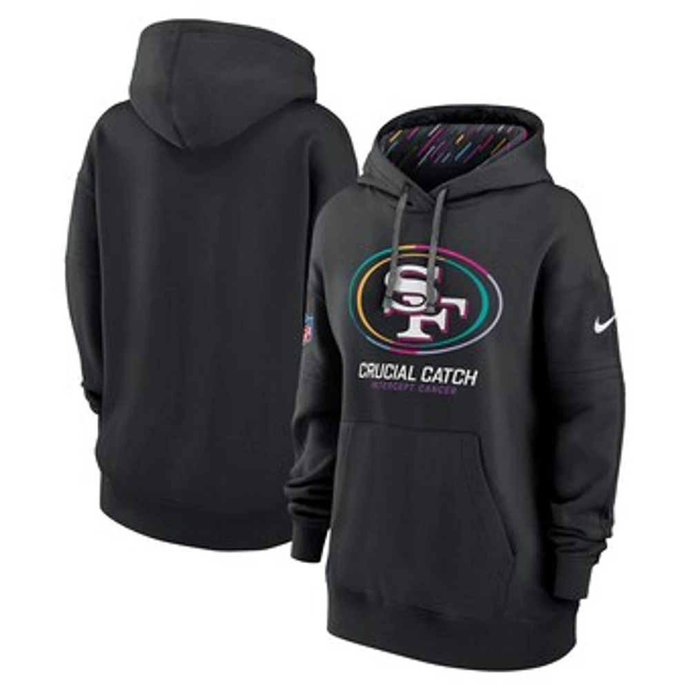 Women's Nike  Black San Francisco 49ers 2024 NFL Crucial Catch Club Pullover Hoodie