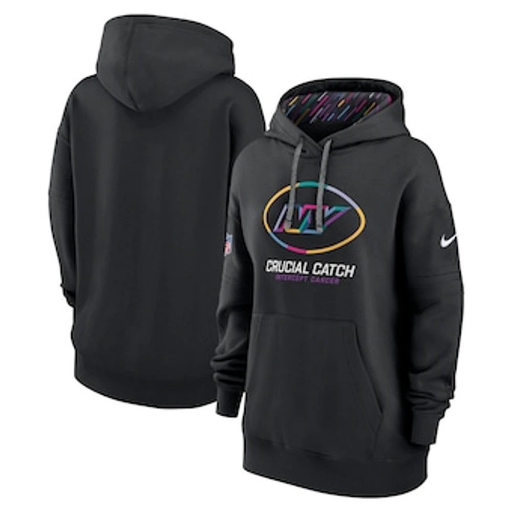 Women's Nike  Black New York Jets 2024 NFL Crucial Catch Club Pullover Hoodie