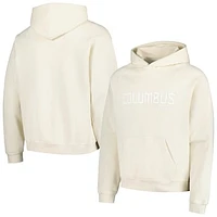 Men's Cream Columbus Crew Tonal Raglan Oversized Pullover Hoodie