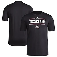 Men's adidas  Black Texas A&M Aggies Sideline Strategy Pregame T-Shirt