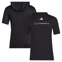 Men's adidas Black Louisville Cardinals 2024 Sideline Training Hooded T-Shirt