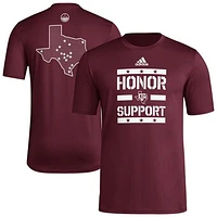 Men's adidas Maroon Texas A&M Aggies Honor & Support Pre-Game T-Shirt