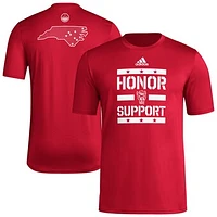 Men's adidas Red NC State Wolfpack Honor & Support Pre-Game T-Shirt