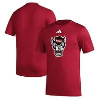 Men's adidas NC State Wolfpack Primary Locker Logo Pre-Game AEROREADY T-Shirt