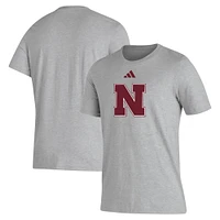 Men's adidas Nebraska Huskers Primary Locker Logo Pre-Game AEROREADY T-Shirt