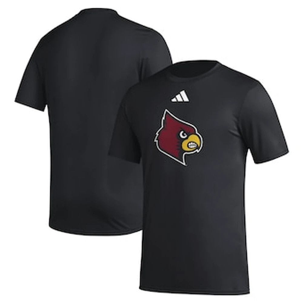 Men's adidas Louisville Cardinals Primary Locker Logo Pre-Game AEROREADY T-Shirt