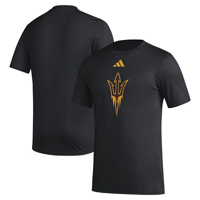 Men's adidas Black Arizona State Sun Devils Primary Locker Logo Pre-Game AEROREADY T-Shirt