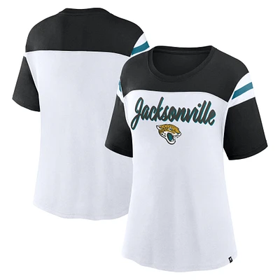 Women's Fanatics White/Black Jacksonville Jaguars Cheer Chant Fashion Crop Top