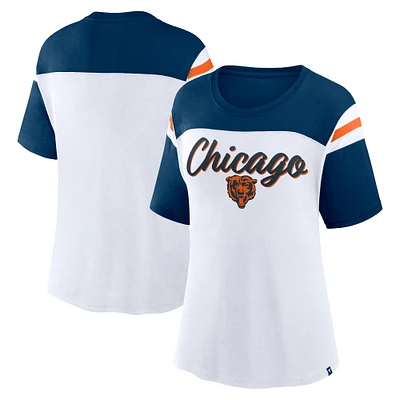 Women's Fanatics White/Navy Chicago Bears Cheer Chant Fashion Crop Top