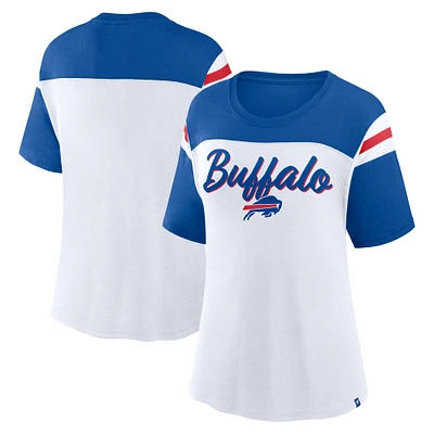 Women's Fanatics White/Royal Buffalo Bills Cheer Chant Fashion Crop Top