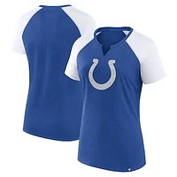 Women's Fanatics Royal/White Indianapolis Colts Glittered Primary Raglan T-Shirt