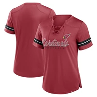 Women's Fanatics Cardinal Arizona Cardinals Play Script Lace-Up T-Shirt