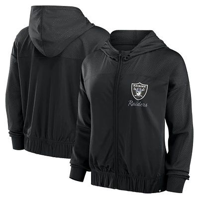 Women's Fanatics Black Las Vegas Raiders Script Lock Full-Zip Hoodie