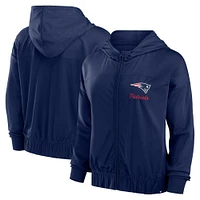 Women's Fanatics Navy New England Patriots Script Lock Full-Zip Hoodie