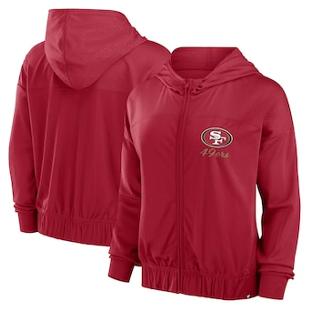 Women's Fanatics Scarlet San Francisco 49ers Script Lock Full-Zip Hoodie