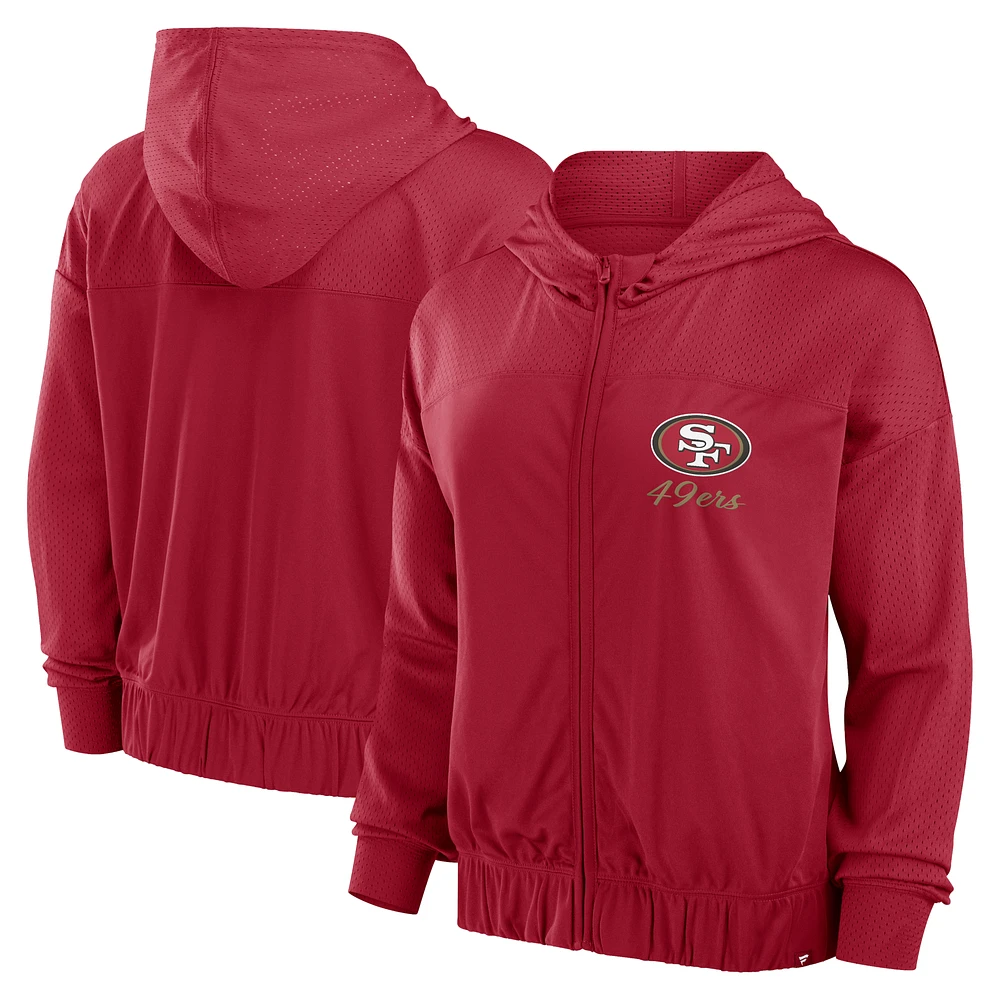 Women's Fanatics Scarlet San Francisco 49ers Script Lock Full-Zip Hoodie