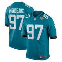 Men's Nike Henry Mondeaux  Teal Jacksonville Jaguars Game Jersey