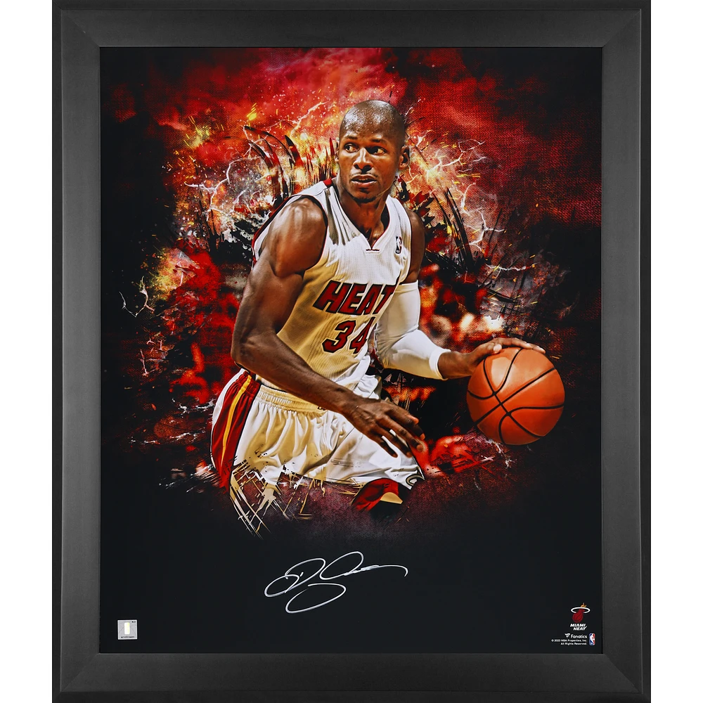 Ray Allen Miami Heat Autographed Framed 20 " x 24" In Focus Photograph