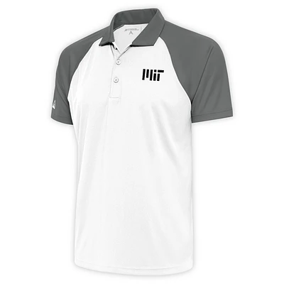 Men's Antigua  White/Steel MIT Engineers Nova Polo