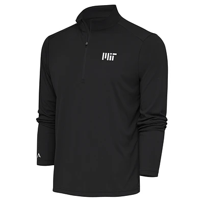 Men's Antigua  Gray MIT Engineers Tribute Quarter-Zip Pullover Top